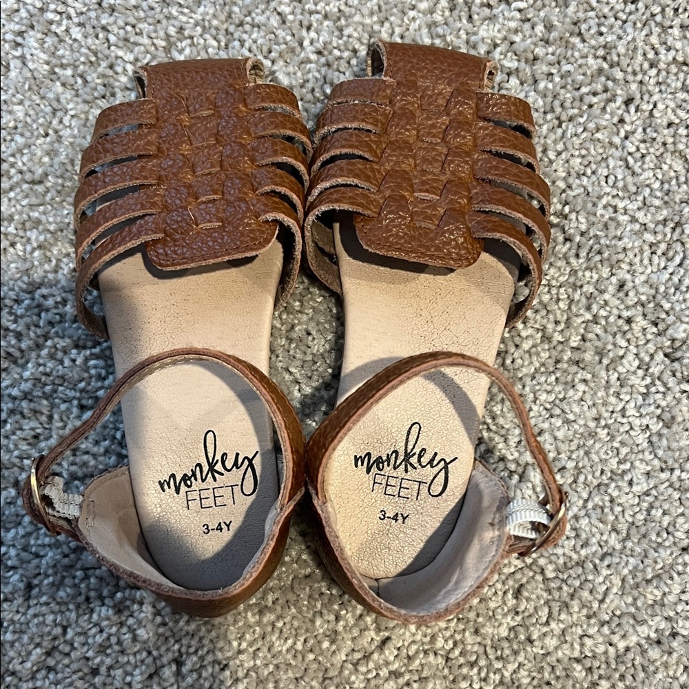 Monkey Feet Tan Leather Sandals
